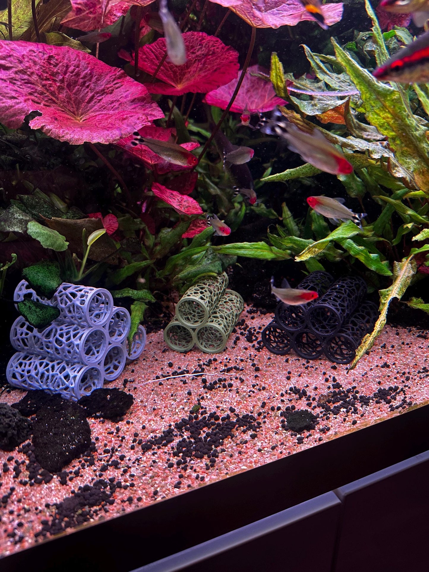 Aquarium Höhle im Voronoi-Design – Versteck für Garnelen, Welse & Jungfische (3er, 5er, 6er)